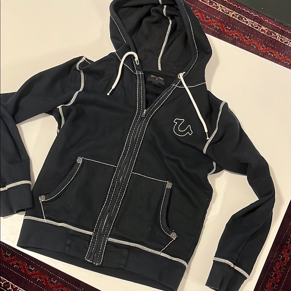 True Religion Black Hoodie Sweater